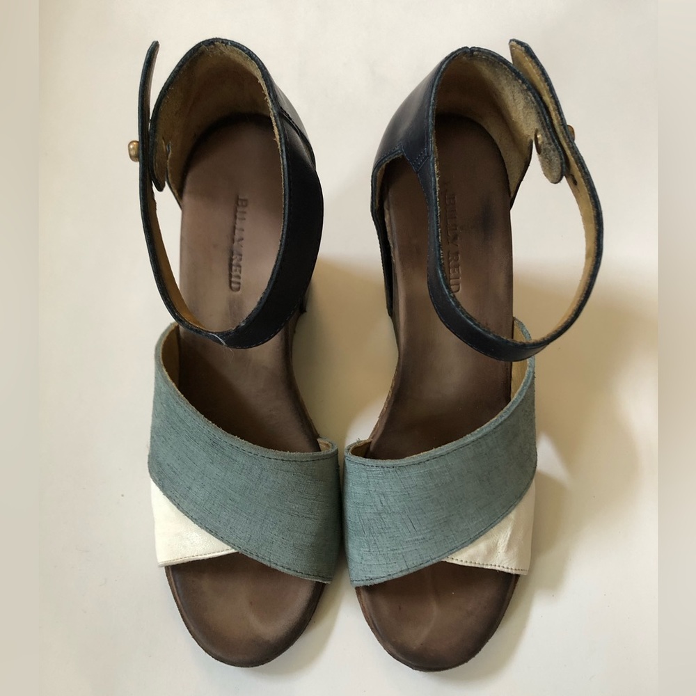 Hand Made in Italy stacked leather wedges by Billy Reid